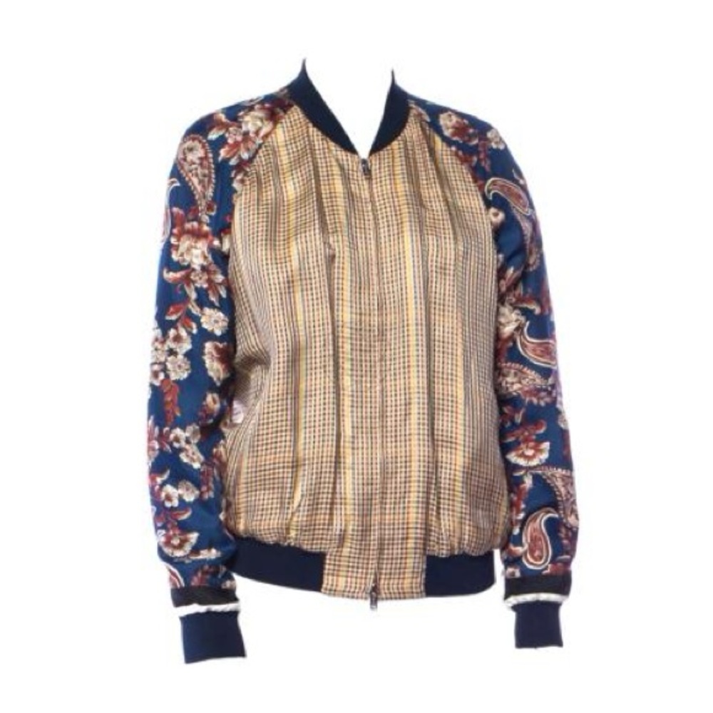 3.1 Philip Lim Navy and Beige Women's Bomber Jacket